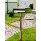 caixa de correio em inox com pedestal Morungaba